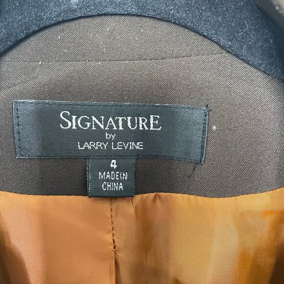 SIGNAUTRE Larry Levine Blazer Jacket Long Sleeve Academia Office Siren Brown 4 - Picture 5 of 11